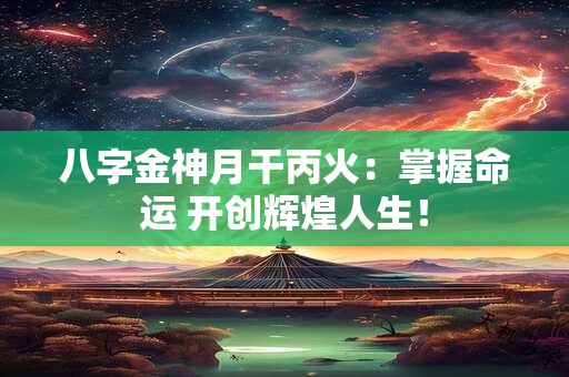 八字金神月干丙火：掌握命运 开创辉煌人生！
