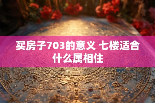 买房子703的意义 七楼适合什么属相住