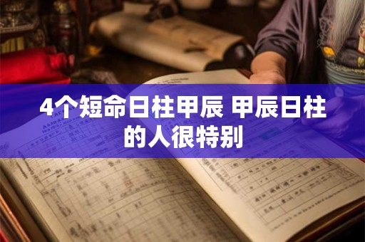 4个短命日柱甲辰 甲辰日柱的人很特别