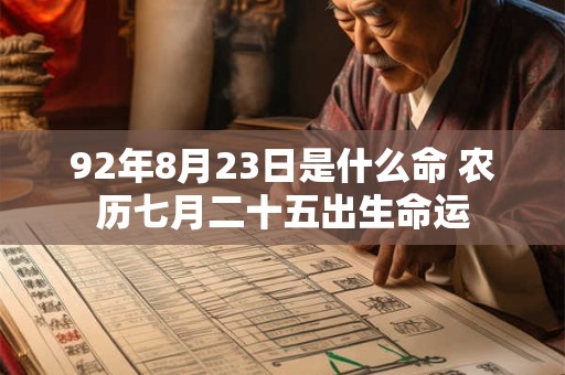92年8月23日是什么命 农历七月二十五出生命运