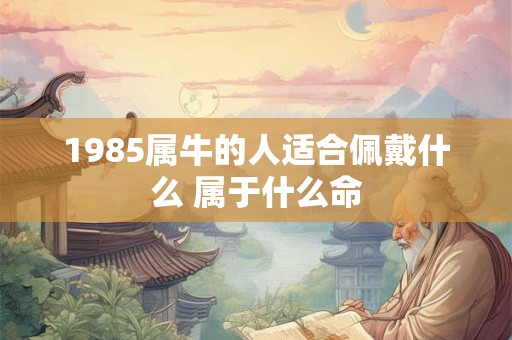 1985属牛的人适合佩戴什么 属于什么命