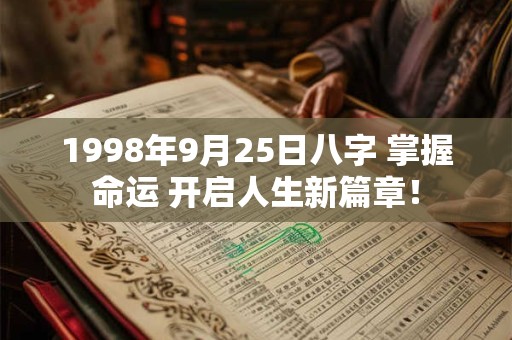 1998年9月25日八字 掌握命运 开启人生新篇章！