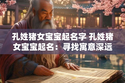 孔姓猪女宝宝起名字 孔姓猪女宝宝起名：寻找寓意深远的佳名