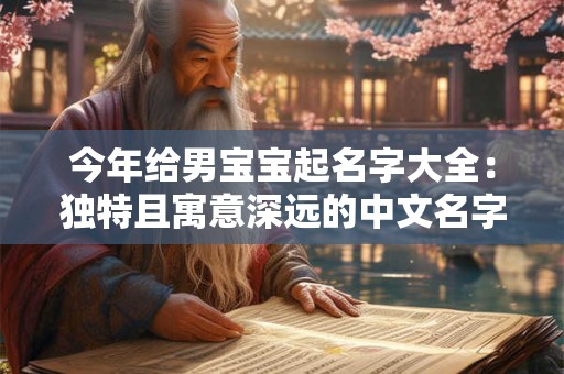 今年给男宝宝起名字大全：独特且寓意深远的中文名字