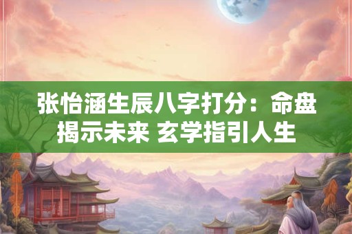 张怡涵生辰八字打分：命盘揭示未来 玄学指引人生