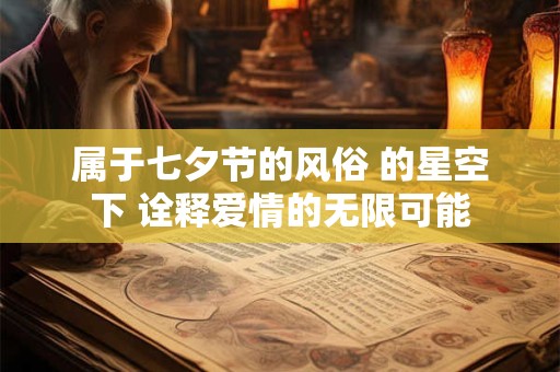 属于七夕节的风俗 的星空下 诠释爱情的无限可能
