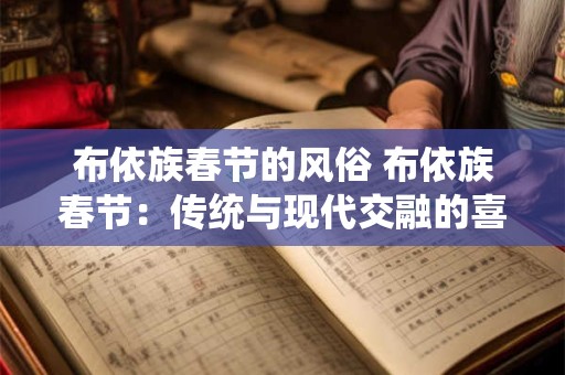 布依族春节的风俗 布依族春节：传统与现代交融的喜庆佳节