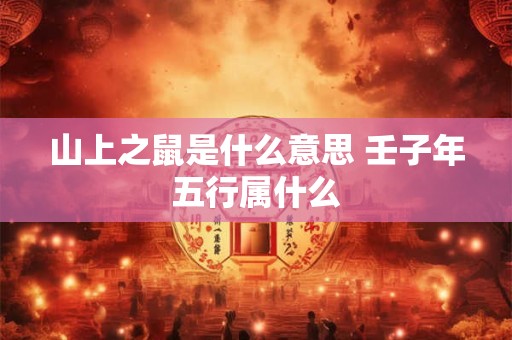 山上之鼠是什么意思 壬子年五行属什么