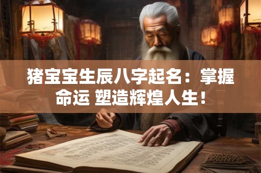猪宝宝生辰八字起名：掌握命运 塑造辉煌人生！