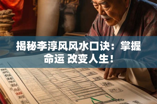 揭秘李淳风风水口诀：掌握命运 改变人生！
