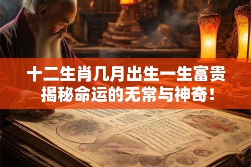 十二生肖几月出生一生富贵 揭秘命运的无常与神奇！