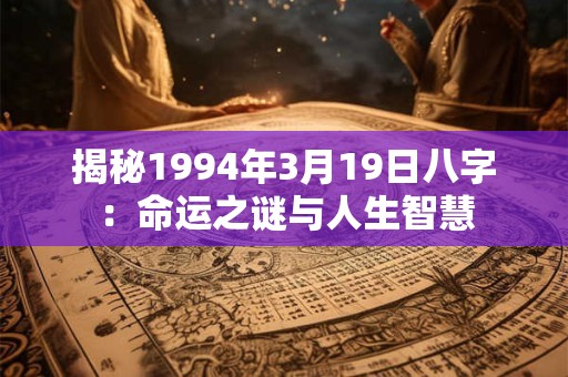 揭秘1994年3月19日八字：命运之谜与人生智慧