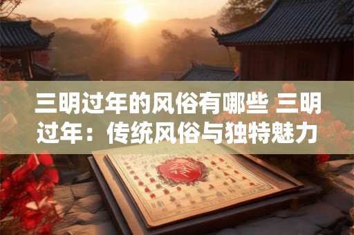 三明过年的风俗有哪些 三明过年：传统风俗与独特魅力的融合