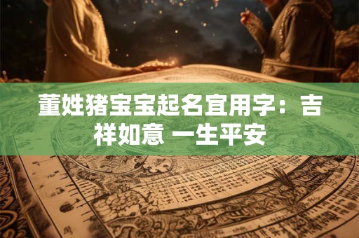 董姓猪宝宝起名宜用字：吉祥如意 一生平安