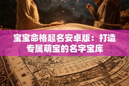 宝宝命格起名安卓版：打造专属萌宝的名字宝库