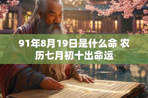91年8月19日是什么命 农历七月初十出命运