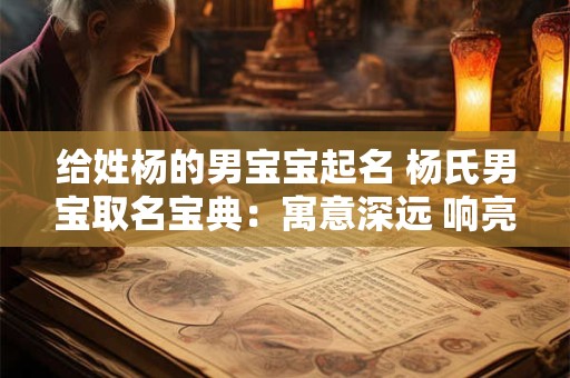 给姓杨的男宝宝起名 杨氏男宝取名宝典：寓意深远 响亮好听