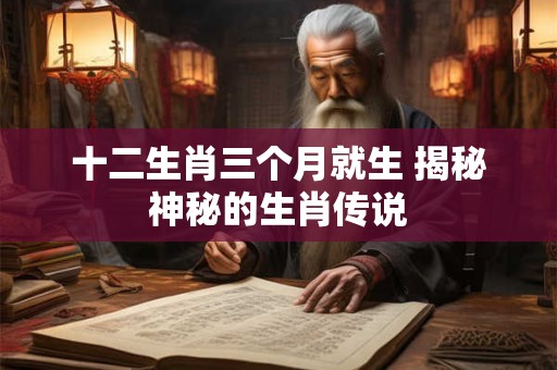 十二生肖三个月就生 揭秘神秘的生肖传说
