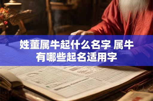 姓董属牛起什么名字 属牛有哪些起名适用字