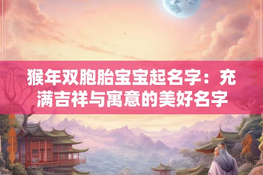 猴年双胞胎宝宝起名字：充满吉祥与寓意的美好名字