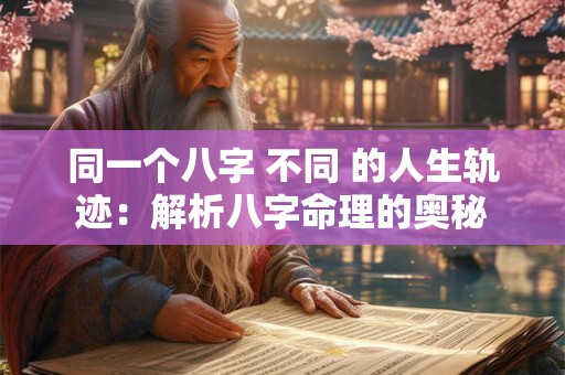 同一个八字 不同 的人生轨迹：解析八字命理的奥秘