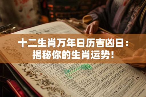 十二生肖万年日历吉凶日：揭秘你的生肖运势！