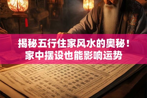 揭秘五行住家风水的奥秘！家中摆设也能影响运势