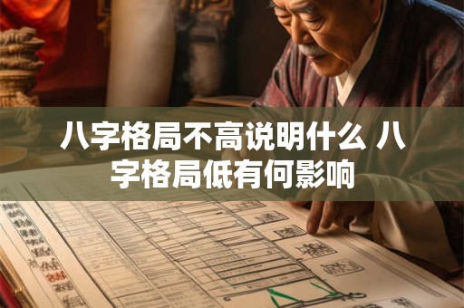 八字格局不高说明什么 八字格局低有何影响