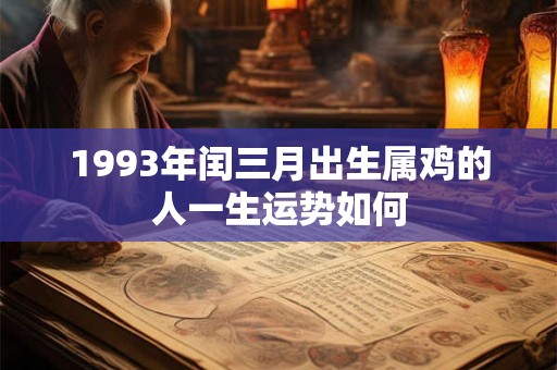 1993年闰三月出生属鸡的人一生运势如何
