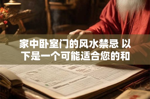 家中卧室门的风水禁忌 以下是一个可能适合您的和