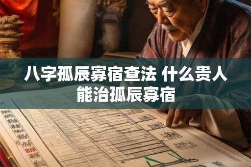 八字孤辰寡宿查法 什么贵人能治孤辰寡宿