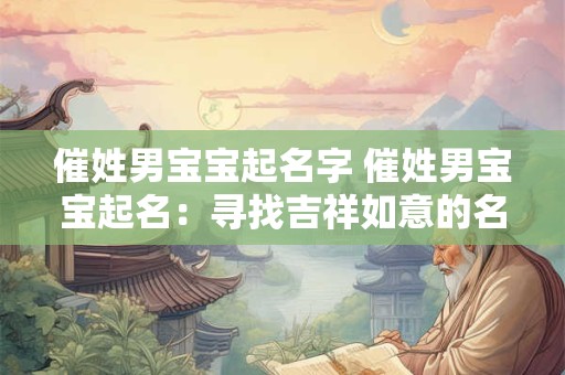 催姓男宝宝起名字 催姓男宝宝起名：寻找吉祥如意的名字