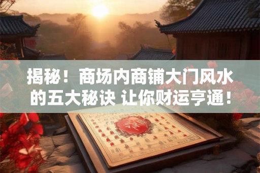 揭秘！商场内商铺大门风水的五大秘诀 让你财运亨通！
