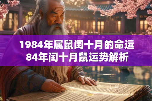 1984年属鼠闰十月的命运 84年闰十月鼠运势解析