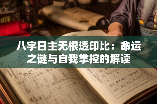 八字日主无根透印比：命运之谜与自我掌控的解读