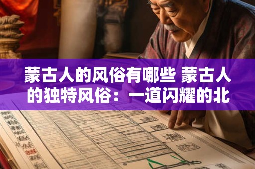 蒙古人的风俗有哪些 蒙古人的独特风俗：一道闪耀的北方之光