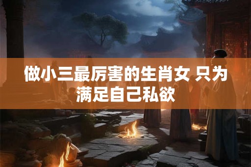 做小三最厉害的生肖女 只为满足自己私欲