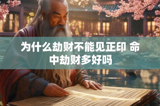 为什么劫财不能见正印 命中劫财多好吗