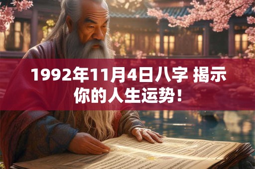 1992年11月4日八字 揭示你的人生运势！