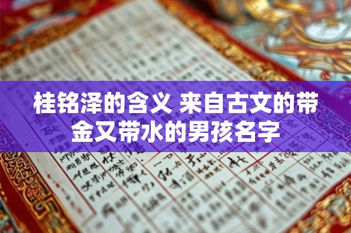 桂铭泽的含义 来自古文的带金又带水的男孩名字