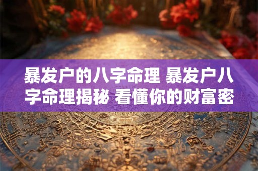 暴发户的八字命理 暴发户八字命理揭秘 看懂你的财富密码！