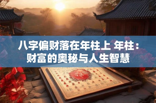八字偏财落在年柱上 年柱：财富的奥秘与人生智慧