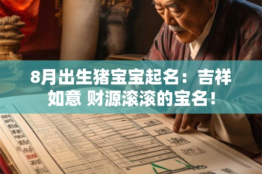 8月出生猪宝宝起名：吉祥如意 财源滚滚的宝名！