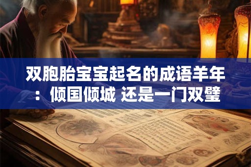 双胞胎宝宝起名的成语羊年：倾国倾城 还是一门双璧
