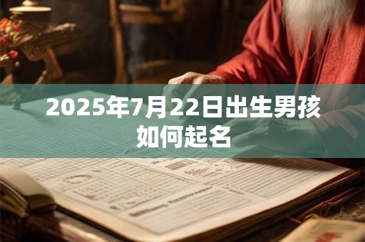 2025年7月22日出生男孩如何起名