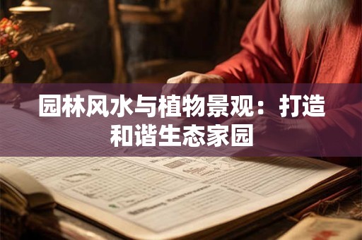 园林风水与植物景观：打造和谐生态家园