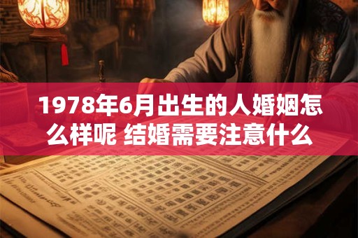 1978年6月出生的人婚姻怎么样呢 结婚需要注意什么事项