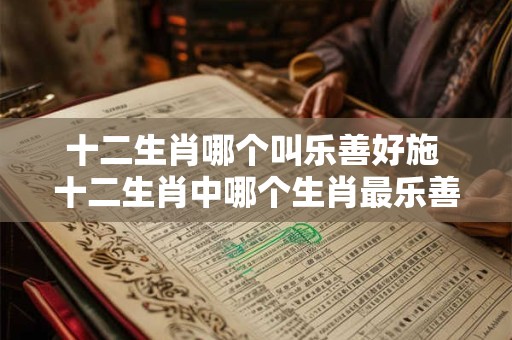 十二生肖哪个叫乐善好施 十二生肖中哪个生肖最乐善好施