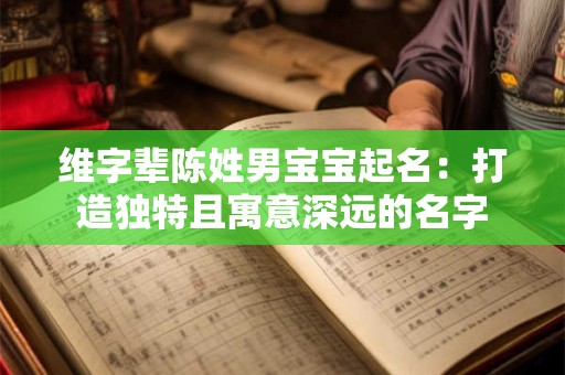 维字辈陈姓男宝宝起名：打造独特且寓意深远的名字