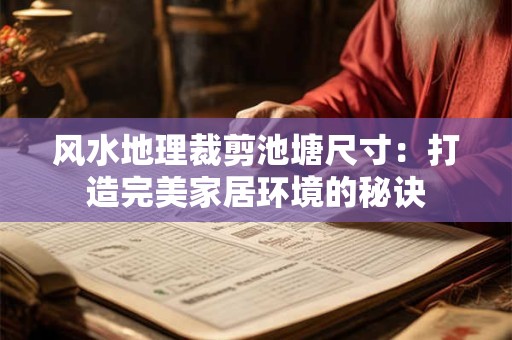风水地理裁剪池塘尺寸:打造完美家居环境的秘诀 风水地理裁剪池塘尺寸:打造完美家居环境的秘诀